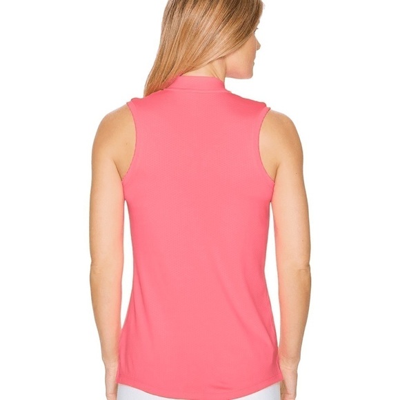 Nike Women’s Golf Polo Sleeveless Pink 1/4 Zip Dryfit Tennis Golf Polo Small - Picture 3 of 12